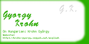 gyorgy krohn business card